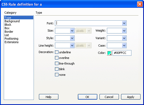 Edit the available attributes for your styled object.