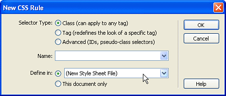 Create a new external style sheet.