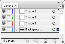 Creating three new layers in the document.