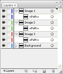 The Layers panel shows that all the layers include copies of the original rectangle.