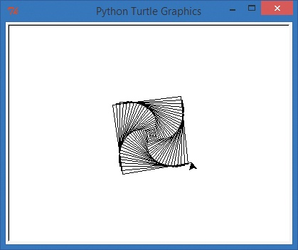 The square spiral program with one tiny change becomes a spiral staircase.