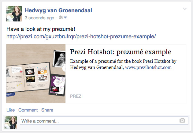 Adding prezi to your Facebook timeline