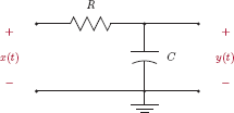 Figure showing RC circuit for Example 10.1.