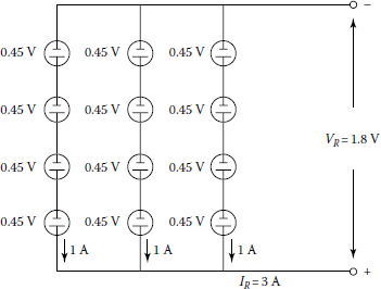 Figure showing connection of 12 identical cells.