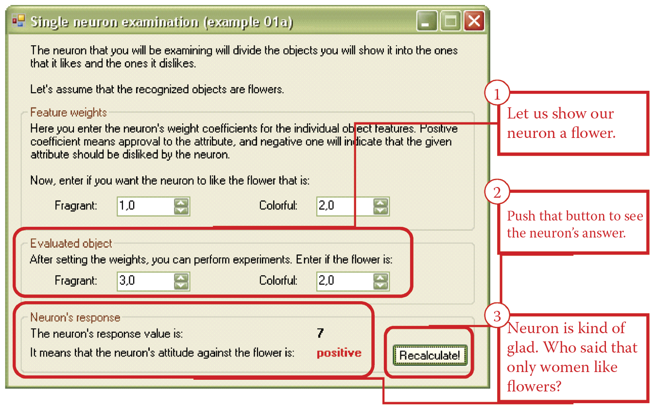 Image of Final stage of user’s communication with Example 01a program