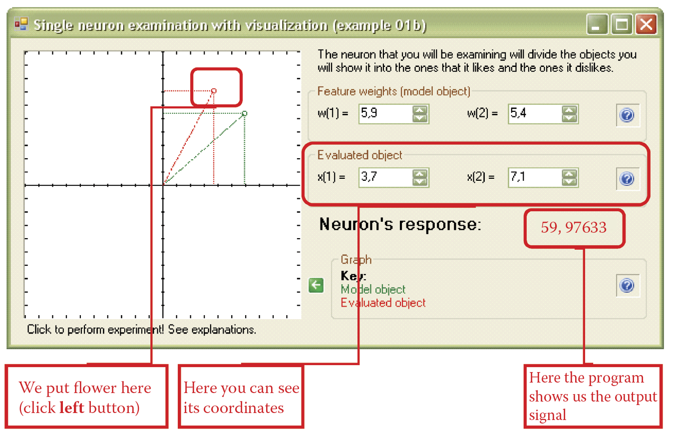 Image of Input vector location for which output signal is positive