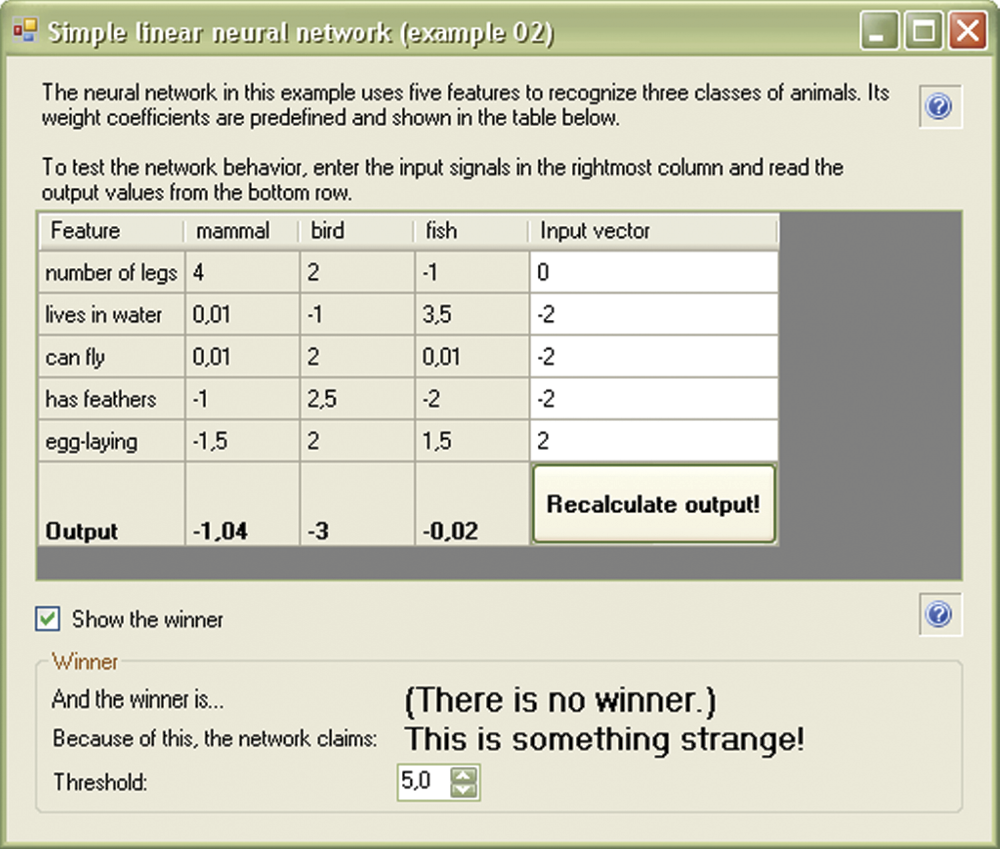 Image of Network with enabled rivalry option trying to recognize a snake