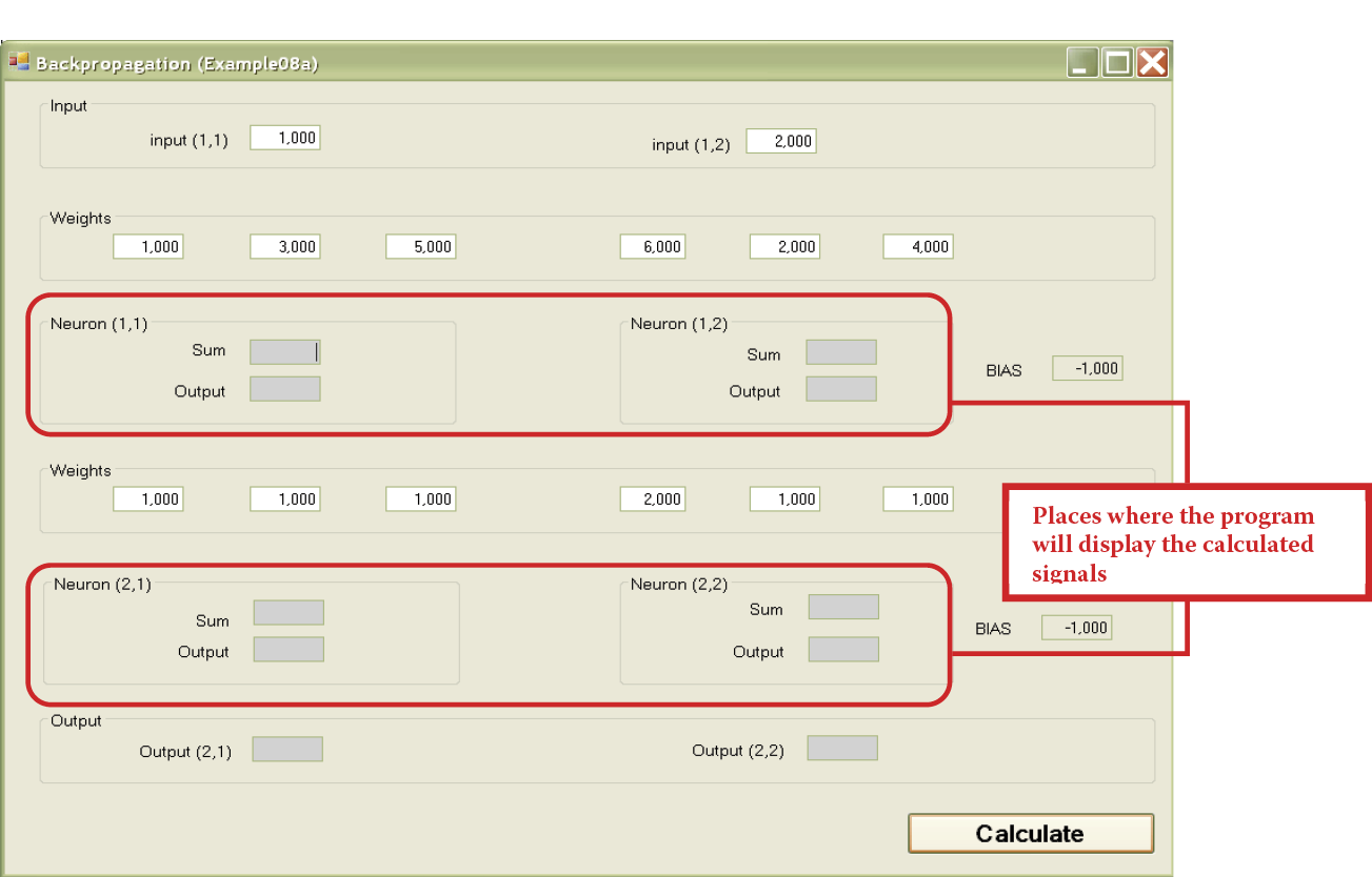 Image of Beginning of network demonstration in Example 08a program