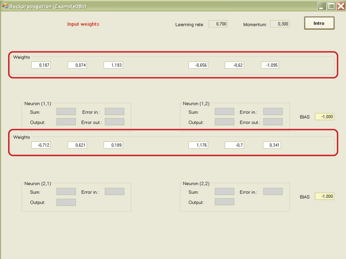 Image of Network and its parameters