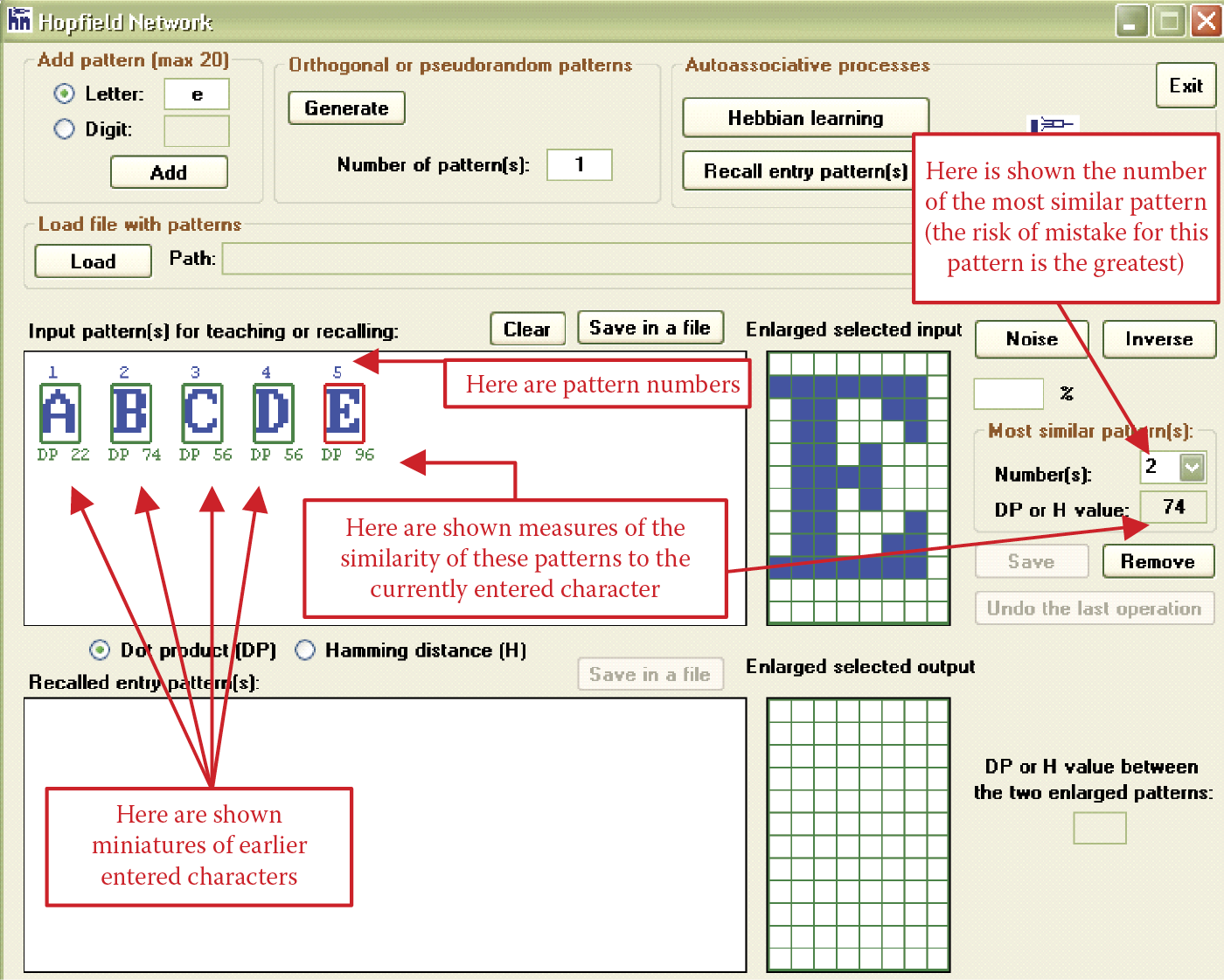 Image of Demonstrating degree of similarity of a new image to an already remembered pattern