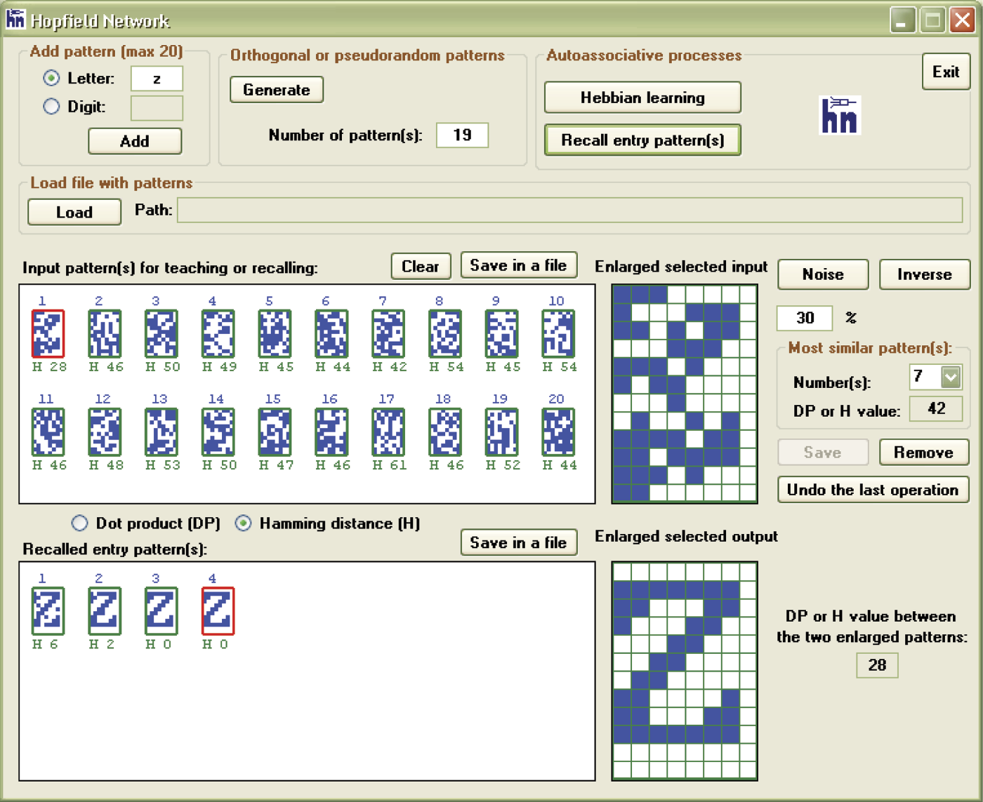 Image of Accidentally correct recall of letter Z pattern