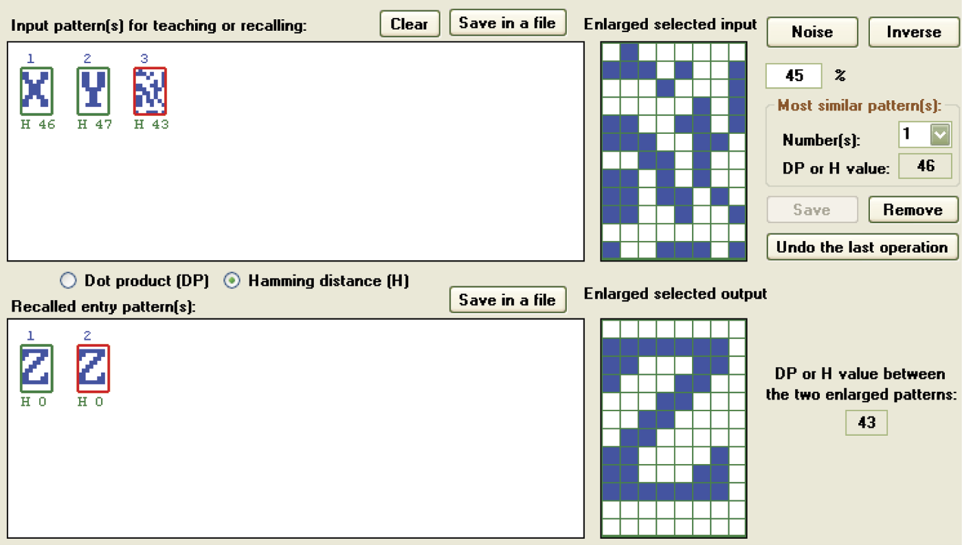 Image of Reliable recall of information for a small number of patterns