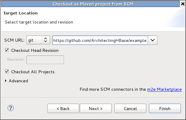 Eclipse MVN import window