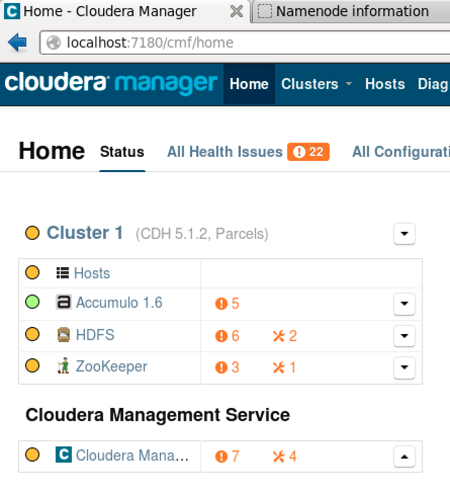 Accumulo in the overall Cloudera cluster view