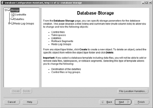 Oracle Database Configuration Assistant—File Location Variables