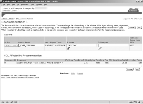 SQL Access Advisor: Index Recommendation