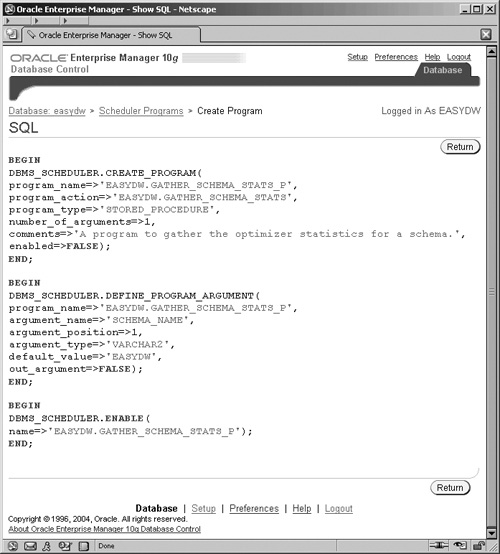 SQL to Create a Program