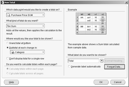 Discoverer Plus—Defining Totals