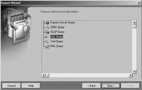 Oracle Reports—Selecting the Data Source