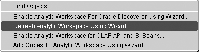 Analytic Workspace—Right-Click Menu