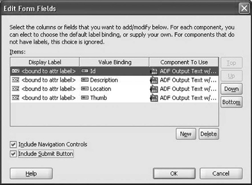 JSF JSP Form Fields