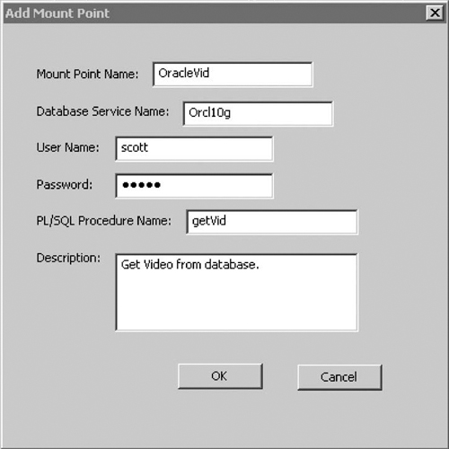 Adding an interMedia Data Source Mount Point