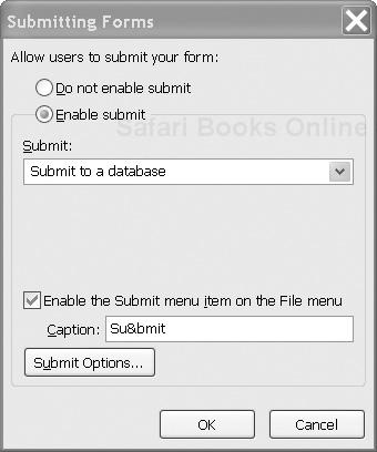 The Submitting Forms dialog
