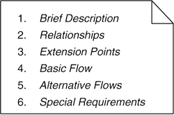 Commonly used sections of a use-case description.