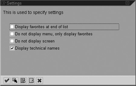 Customize the central work area with the options on this popup screen.