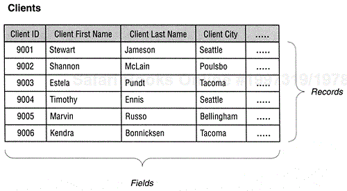 A typical table structure.