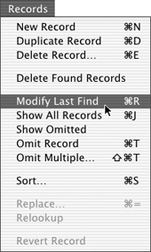 If you want to change a search but already are in Browse mode, choose Records > Modify Last Find.
