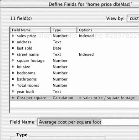 To define a Summary field, click that choice in the Type area of the Define Fields dialog box, then click Create.