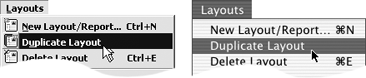 Use the Duplicate Layout command in the Layouts menu to copy an existing layout.