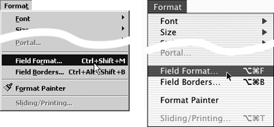 Choose Format > Field Format to open the Field Format dialog box.