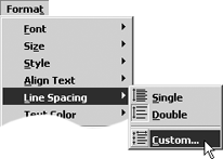 Choose Format > Line Spacing to apply single, double, or custom spacing.