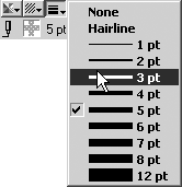 Use the Pen Tool’s line-width drop-down menu to select a new line width. The check marks the previous line width.