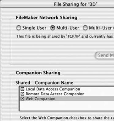 To set how the database will appear within a Web browser, highlight the Web Companion and click Set Up Views.