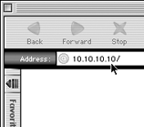 Launch your Web browser and enter 10.10.10.10/ in the Address or Location text box.