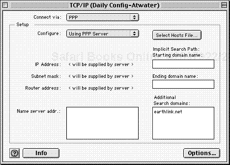 To test your database locally, you’ll have to change the settings in your TCP/IP control panel.