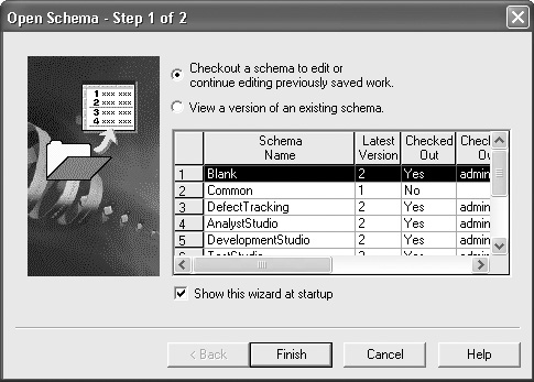 Selecting a schema