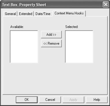 Context Menu Hooks tab