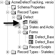 Selecting the Fields item for validation