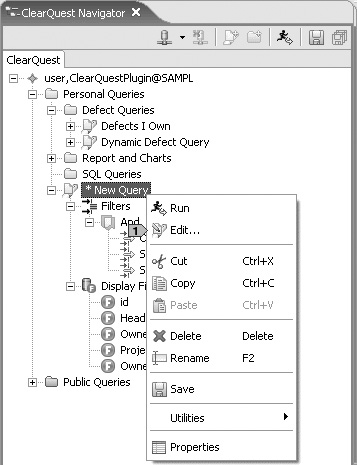 Invoking the Edit Query Wizard