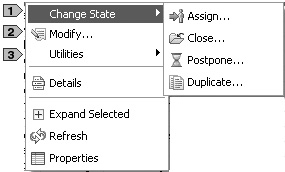 Context menu in the Query Results view