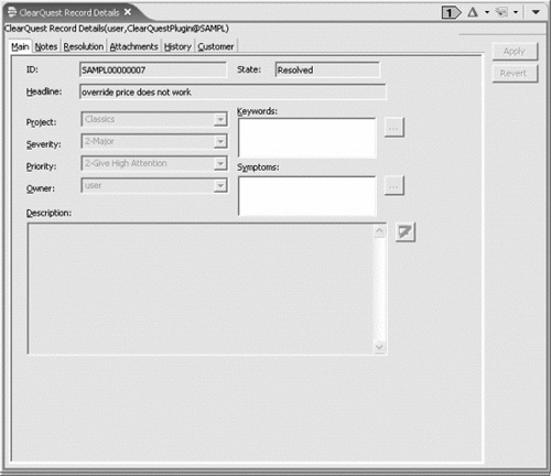 Performing actions within the Record Details view