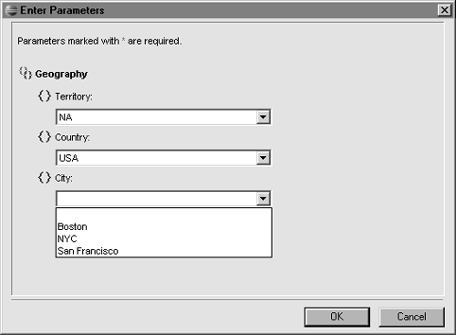 Cascading parameters