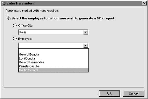 Multiple data set cascading parameters