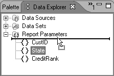 Moving a report parameter