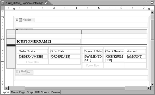 New row heights in the report design