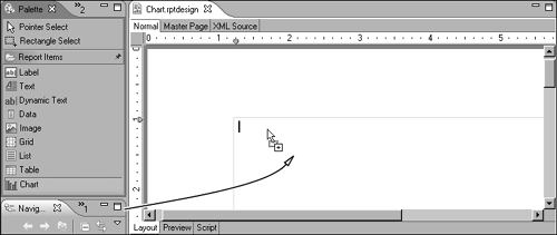 Adding a chart element to a report